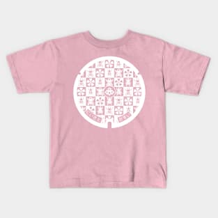 Niisato drain cover - Japan - white design, back print Kids T-Shirt